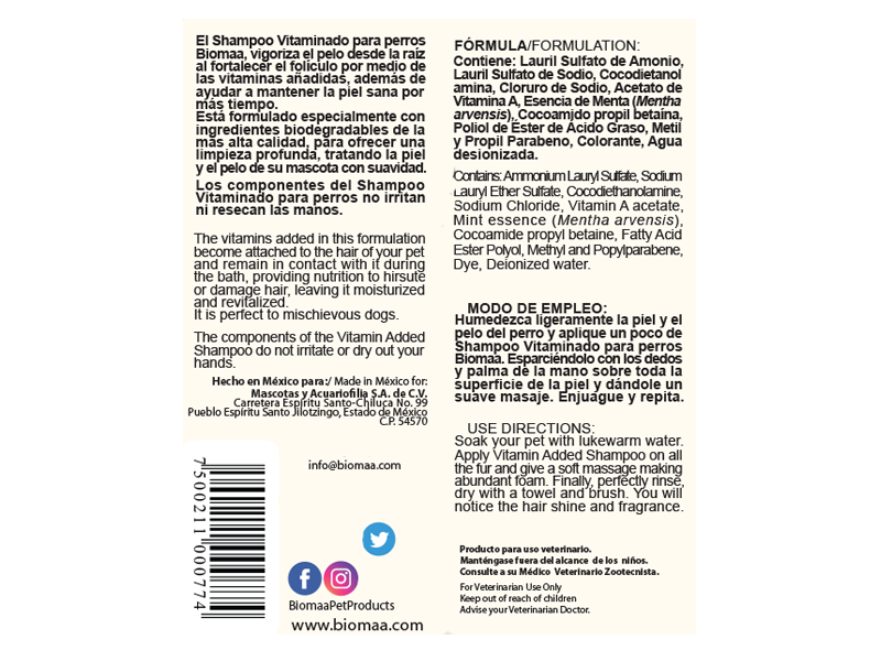 VITAMIN ADDED DOG SHAMPOO